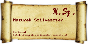 Mazurek Szilveszter névjegykártya